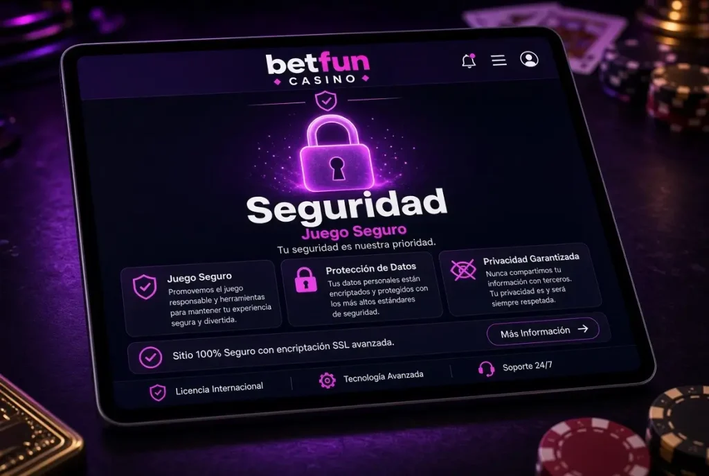 Tablet con página de seguridad